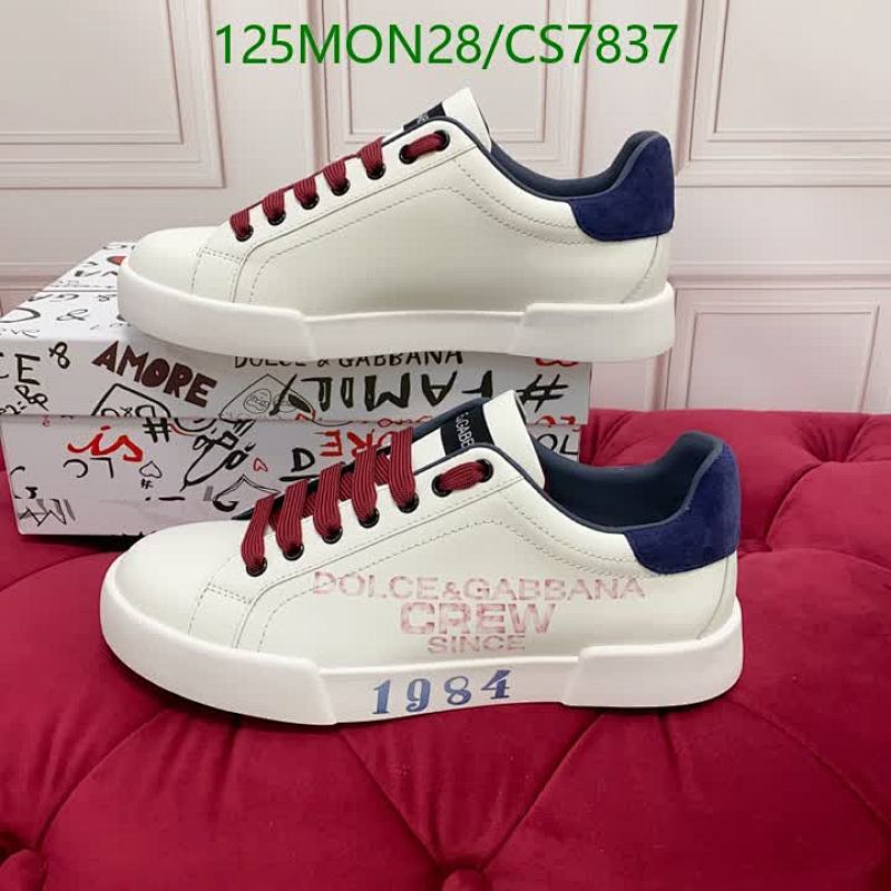Dolce & Gabbana White Leather Sneakers with Burgundy Laces - Unisex Design