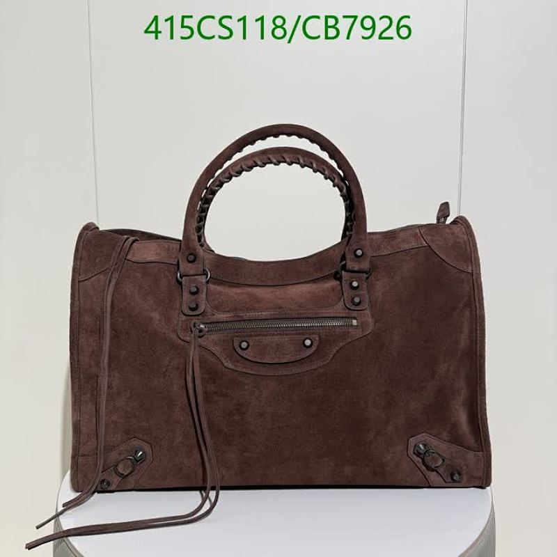 Balenciaga Brown Genuine Leather Tote Bag, Stylish Handbag, Model 188069