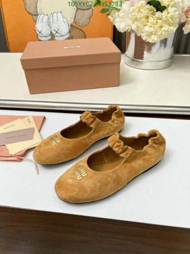 Miu Miu Women's Suede Ballet Flats with Gathered Topline - Stylish & Comfortable