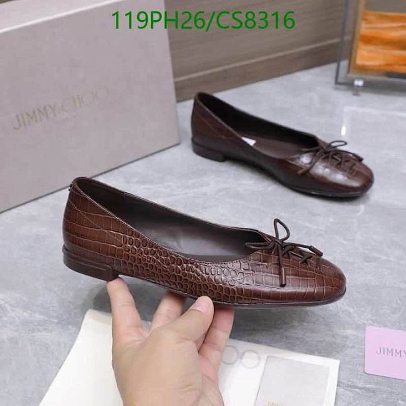 Jimmy Choo Women's Brown Alligator Embossed Leather Ballet Flats, EU 35-41