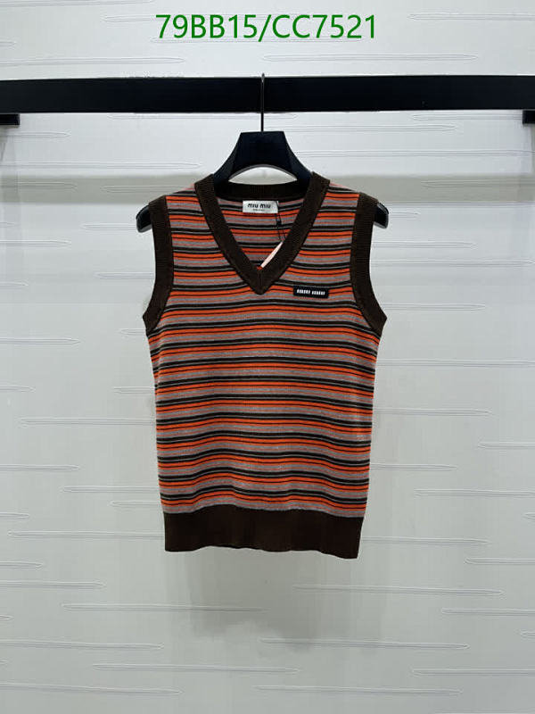 Miu Miu Women's Striped Wool Vest, V-Neck Sleeveless Knit Top - S to L