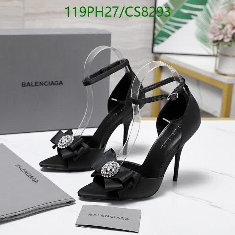 Balenciaga Women's Black Leather Heeled Sandals with Bow Detail - EU35-41