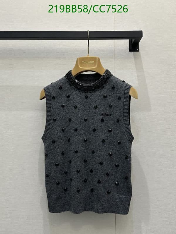 Miu Miu Embellished Cashmere Vest - Sleeveless Knit Top, Women's Size S-L