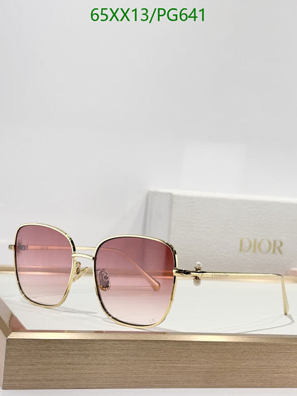 Dior PG641 Square Sunglasses - Gold Frame with Pink Gradient Lenses