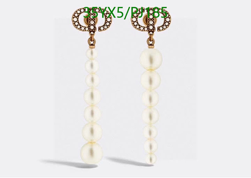 Dior Tribales Earrings Gold Finish Crystals and White Resin Pearls