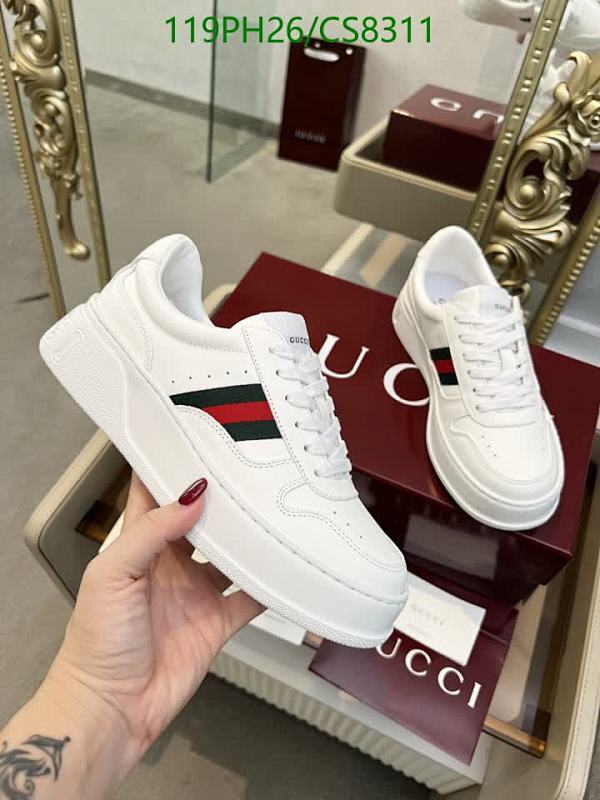 Gucci Men's White Leather Sneakers with Signature Web Stripe, EU39-EU45