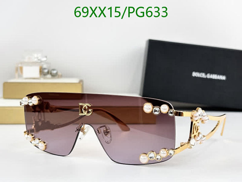 Dolce & Gabbana PG633 Rimless Sunglasses with Pearl and Crystal Embellishments