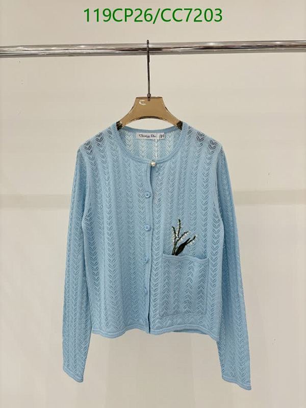 Dior Blue Knit Cardigan with Pocket Detail, Designer Women's Clothing