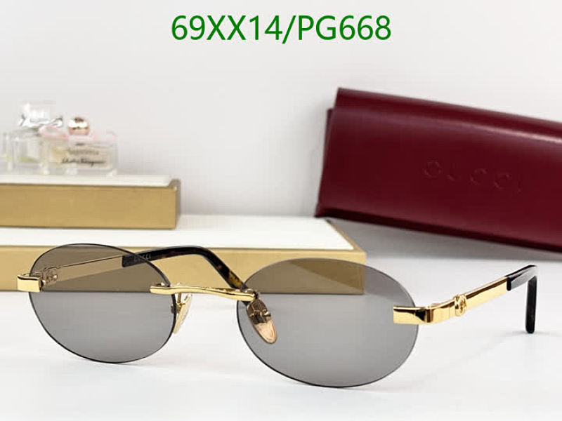 Gucci PG668 Rimless Oval Sunglasses | 55-20-140 Size, Stylish Eyewear