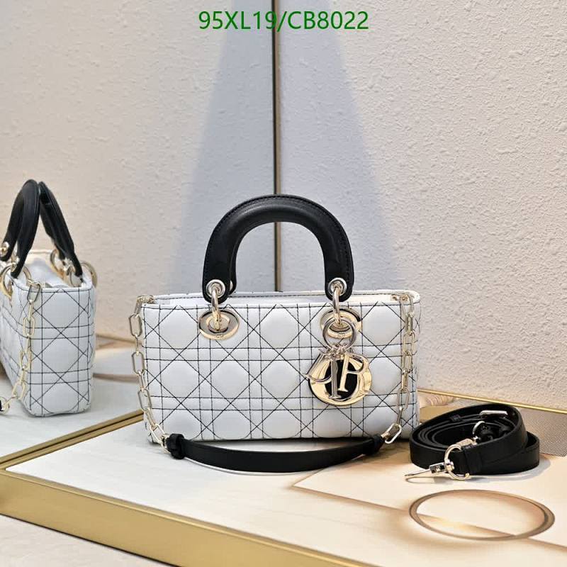 Dior Lady Dior Bag White Sheepskin Leather with Gold-Tone Hardware