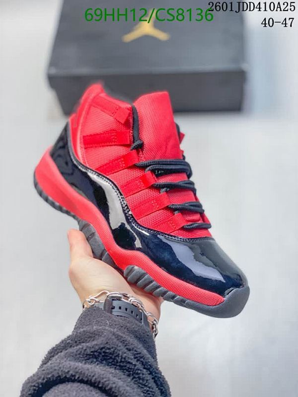 Air Jordan 11 Retro: Red and Black Patent Leather Sneakers - Women's Shoes