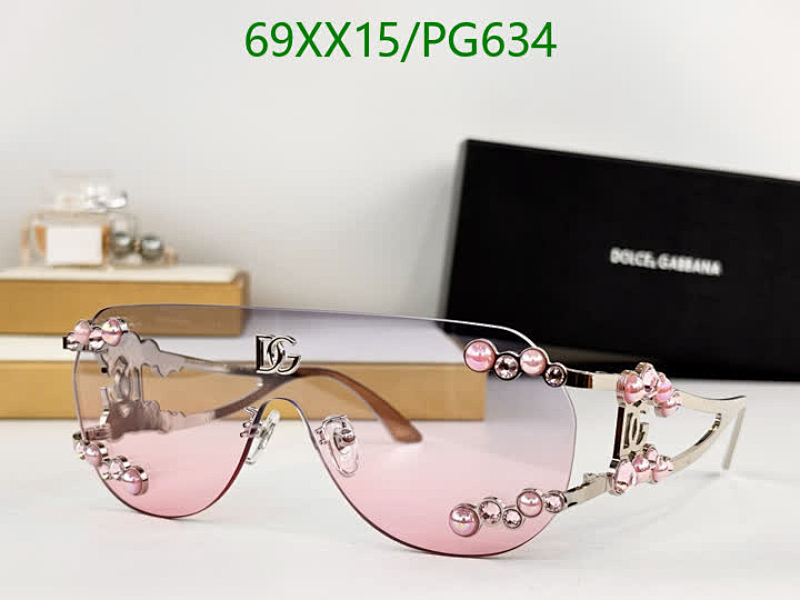 Dolce & Gabbana PG634 Embellished Shield Sunglasses, Pink Gradient Lens