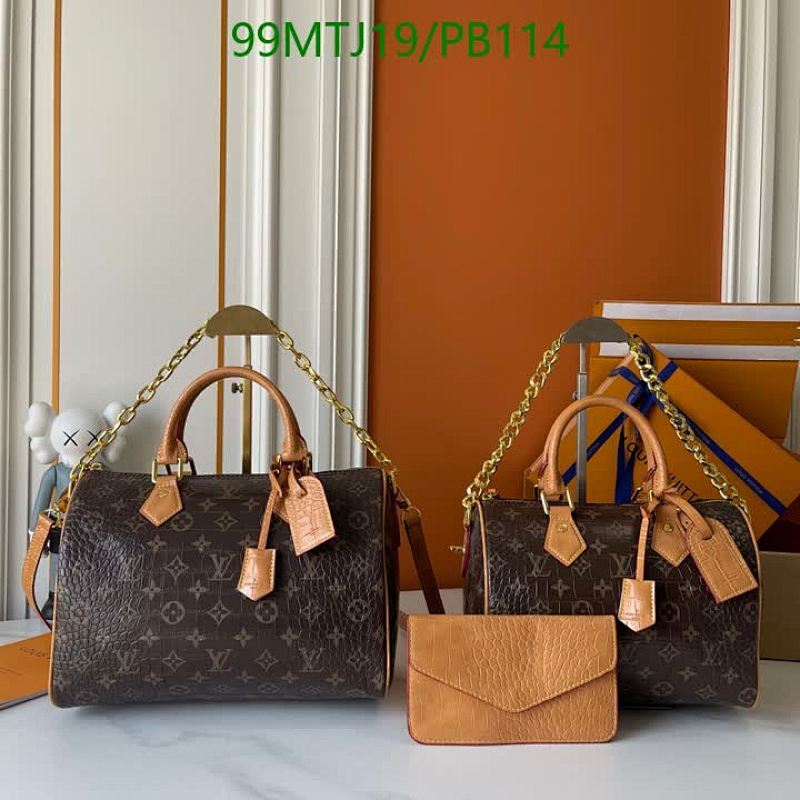 Louis Vuitton Speedy Bag, Coated Canvas & Leather, Stylish Handbag,PB114