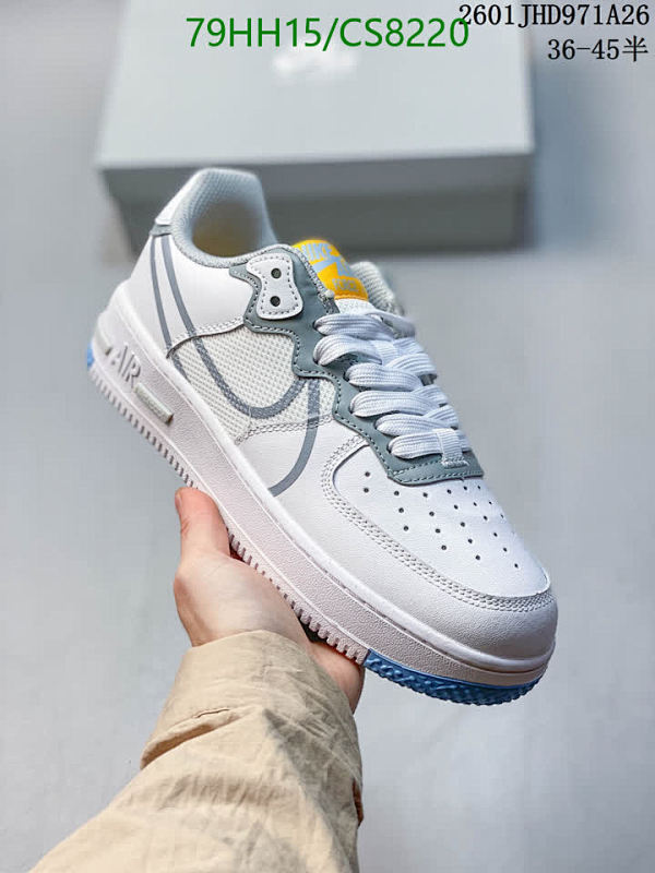Nike Men's Air Force 1 Low Casual Sneakers - White/Grey - EU36-45