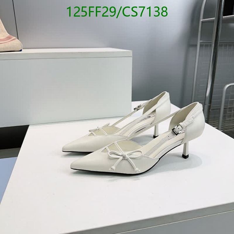 Prada Women's White Sheepskin Pointed Toe Slingback Heels - EU35-41