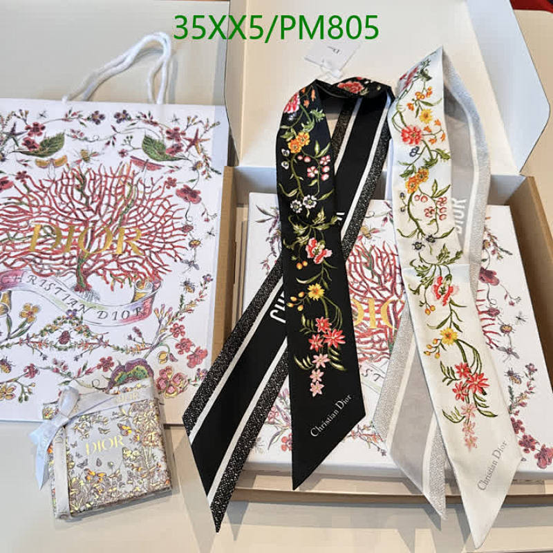 Elegant Floral Print Silk Scarf by Dior - Versatile Neck & Hair Accessory