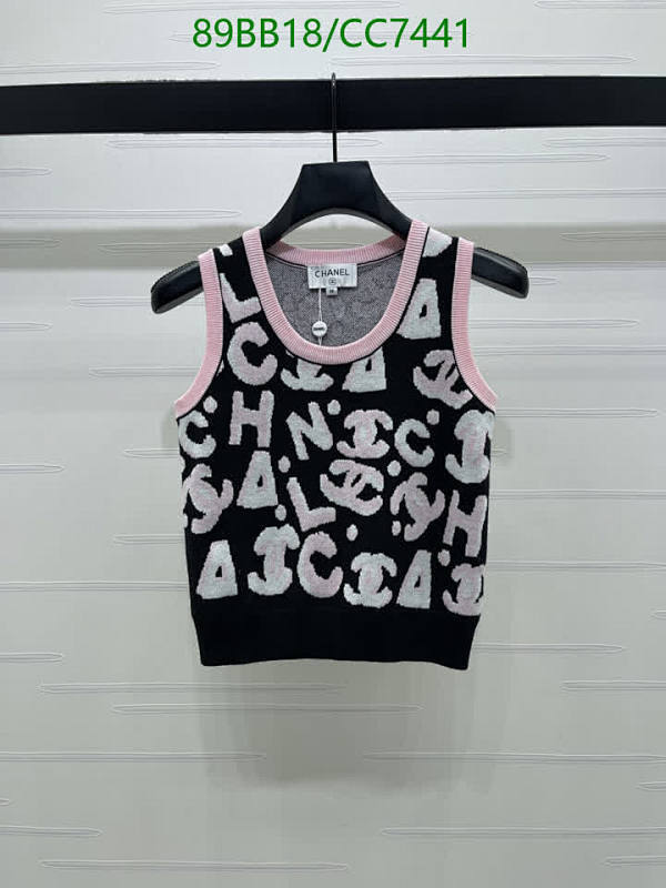 Chanel Women's Wool Blend Sleeveless Top with Pink Trim - CC7441