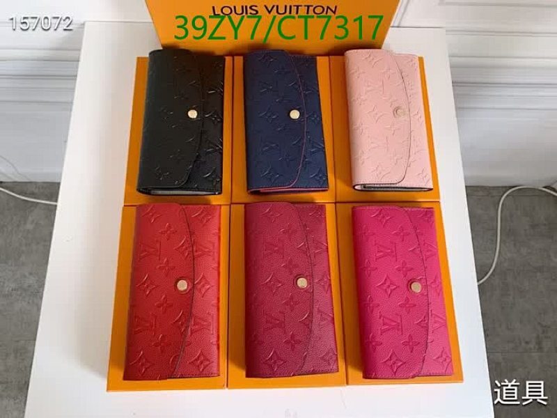 Louis Vuitton Genuine Leather Long Wallet, 19-10CM, Model 62369, Stylish Colors