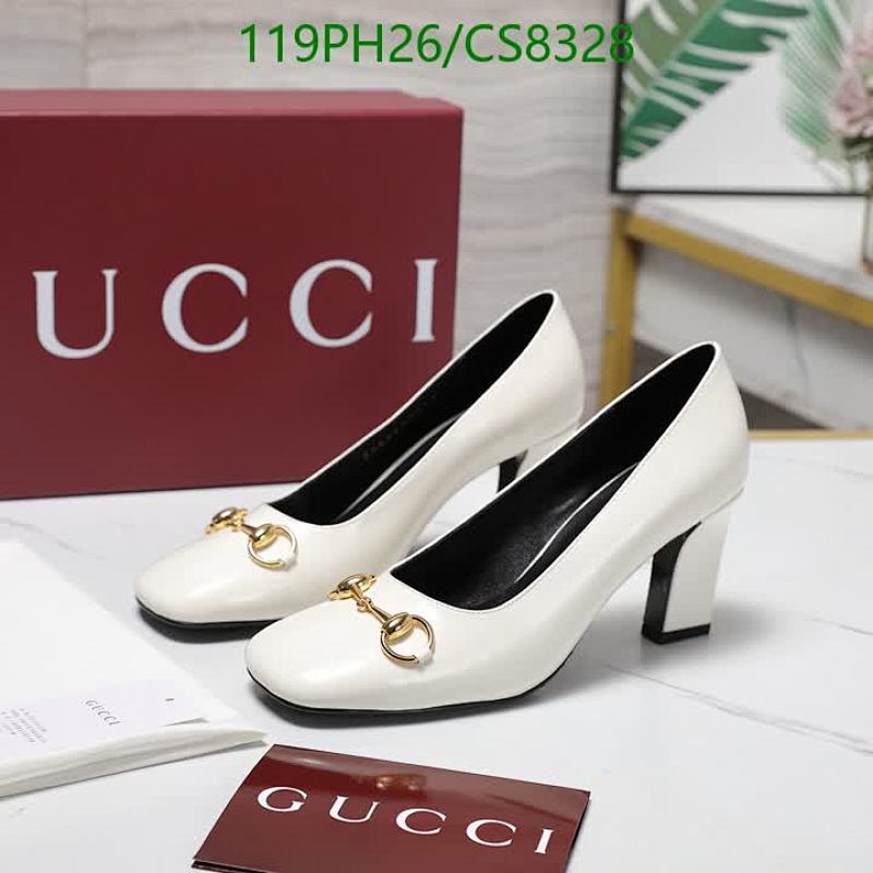 Gucci Women's White Patent Leather Pumps with Horsebit Detail, Heel Height 7.5CM