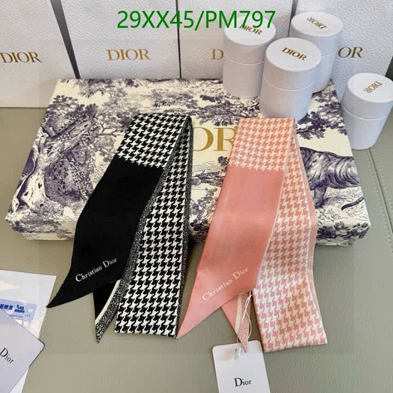 Houndstooth Print Silk Scarf, 6-105CM, by Christian Dior - Stylish Accessory