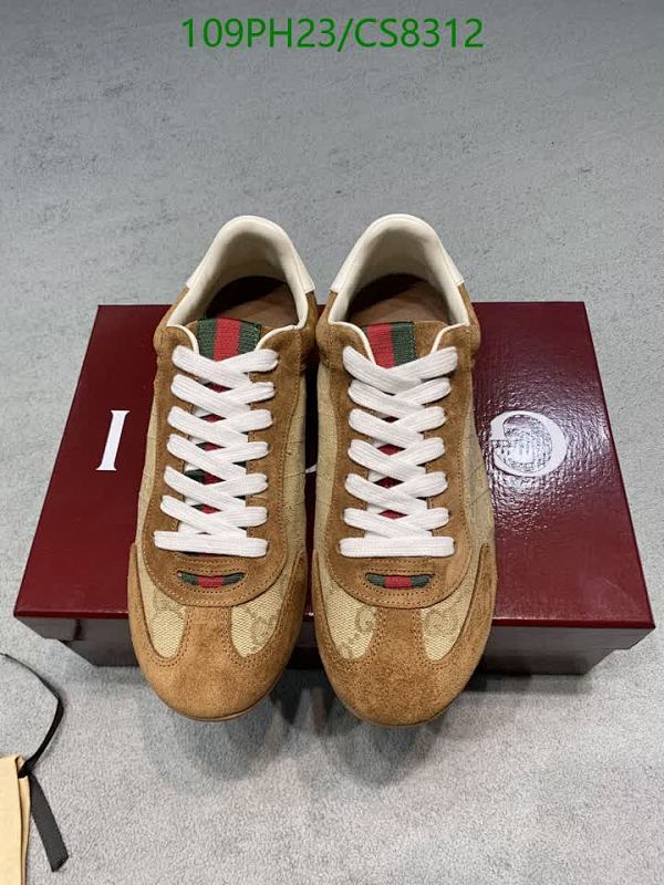 Gucci Women's Beige GG Canvas and Brown Suede Low-Top Sneakers Size EU35-EU40