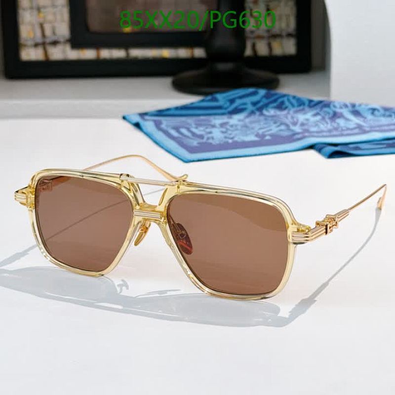 Chrome Hearts PG630 Gold-Tone Aviator Sunglasses Brown Lens 57-15-149