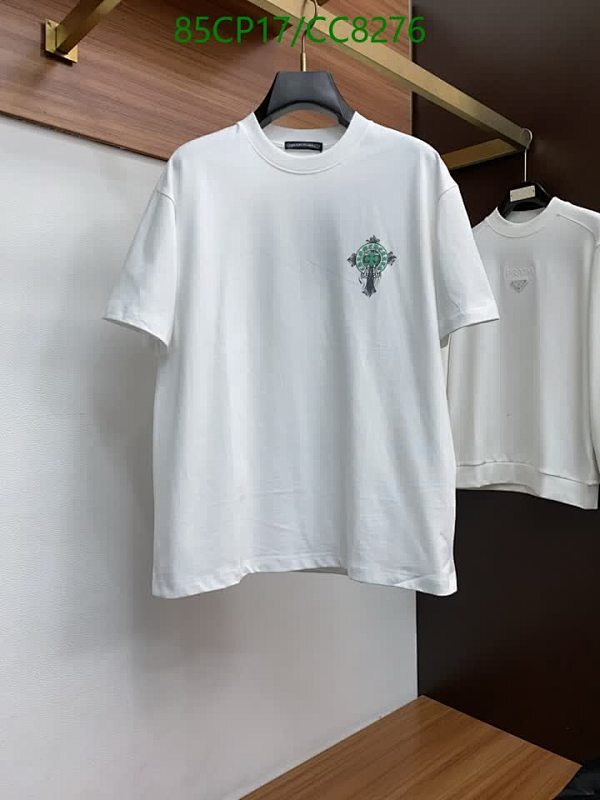 Chrome Hearts White Cotton T-Shirt with Cross Logo, Sizes S-2XL