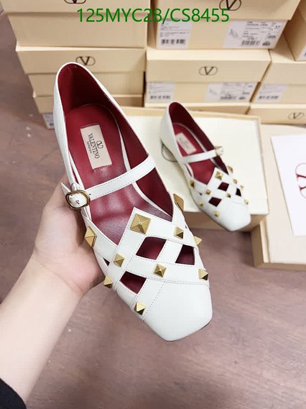 Valentino Women's White Sheepskin Leather Studded Ballerinas, EU Size 35-42