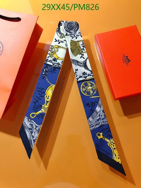 Hermes Silk Twilly Scarf, Blue and White Equestrian Design, 5x86 cm