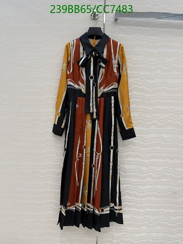 Gucci Silk Long Sleeve Midi Dress - Elegant Bow Tie Neck, Size S-L