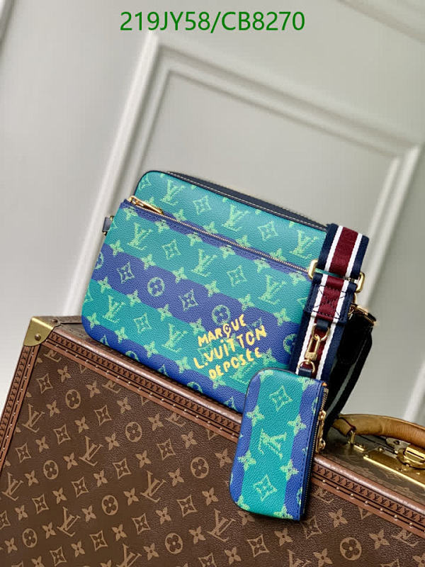 Louis Vuitton Turquoise Monogram Canvas Crossbody Bag, 18.5 x 7 x 25 cm