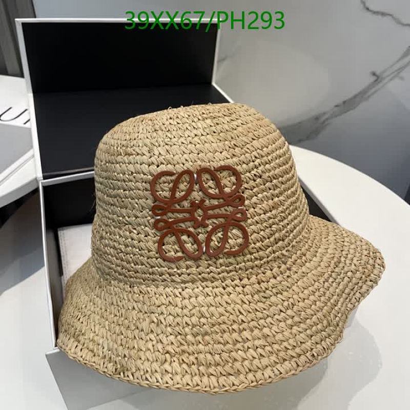 Loewe Raffia Bucket Hat with Anagram Embroidery, Summer Beach Hat