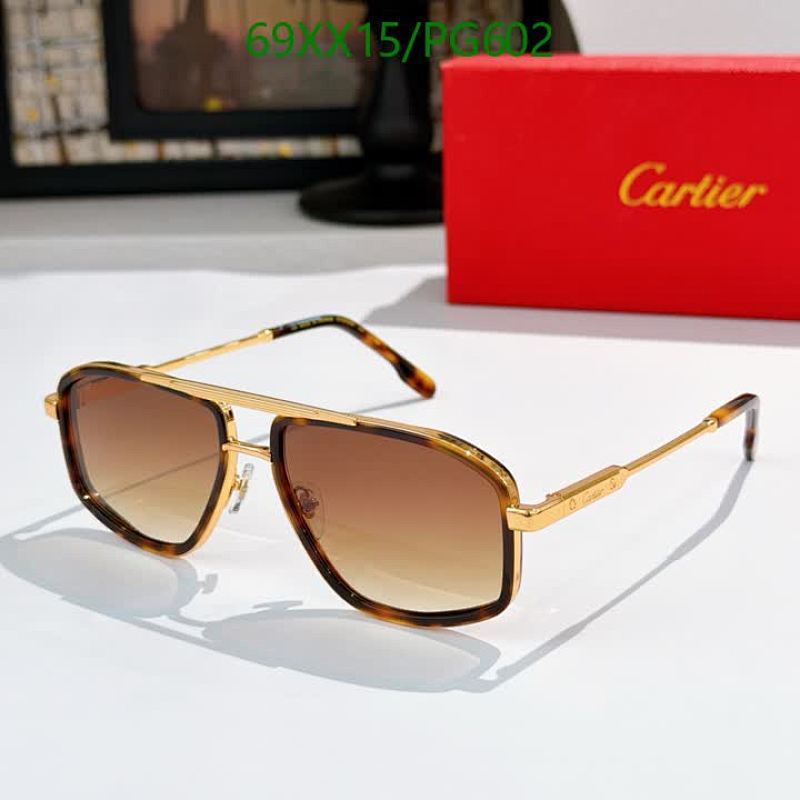 Cartier PG602 Sunglasses - Gold Frame, Brown Gradient Lenses, Size 58-16-145