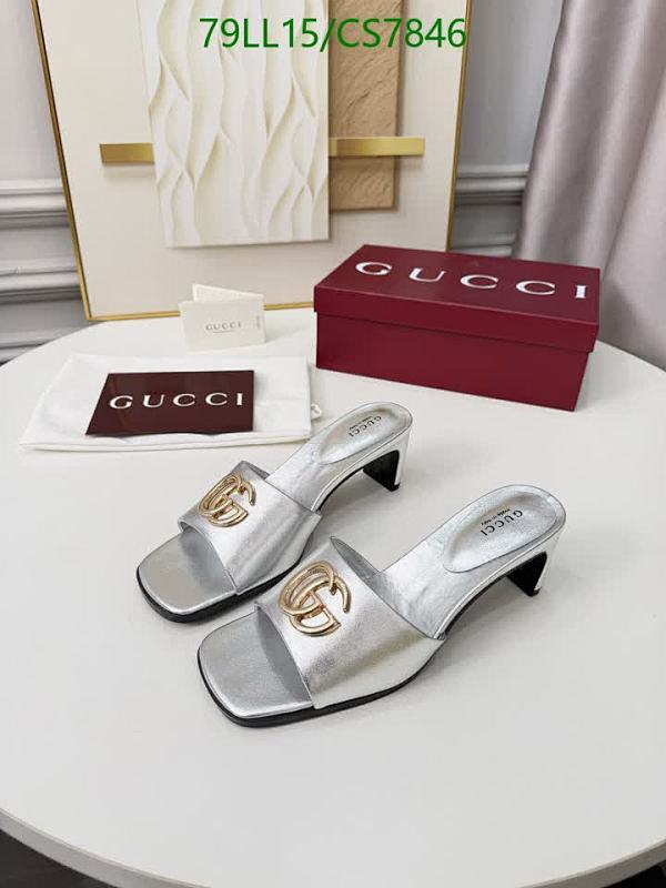 Gucci Women's Silver Leather Sandals with Gold-Tone GG Hardware