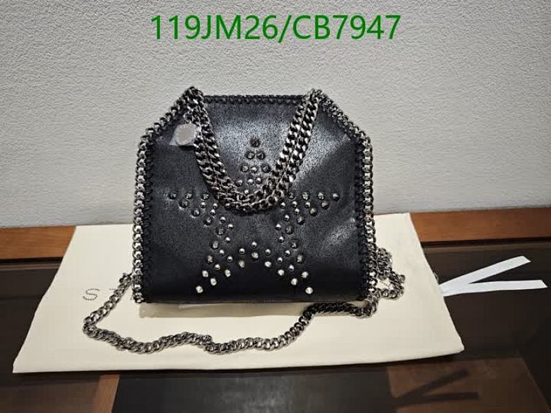 Stella McCartney Falabella Vegan Leather Shoulder Bag with Chain Trim, Black