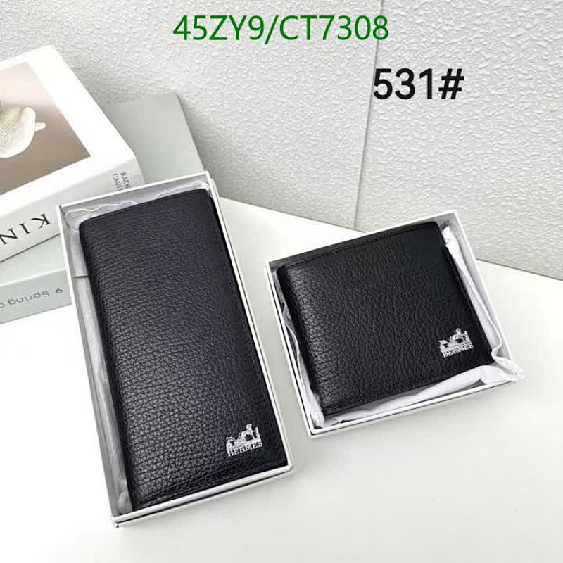 Elegant Hermes Genuine Leather Wallet Set - Style and Functionality Combined