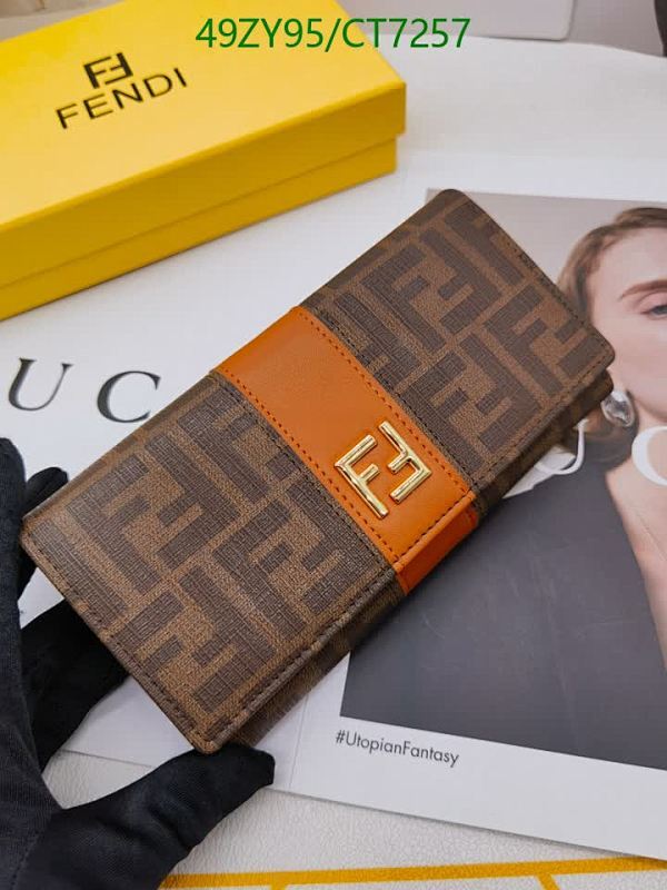 Fendi Genuine Leather Wallet with Signature FF Logo - Stylish and Functional