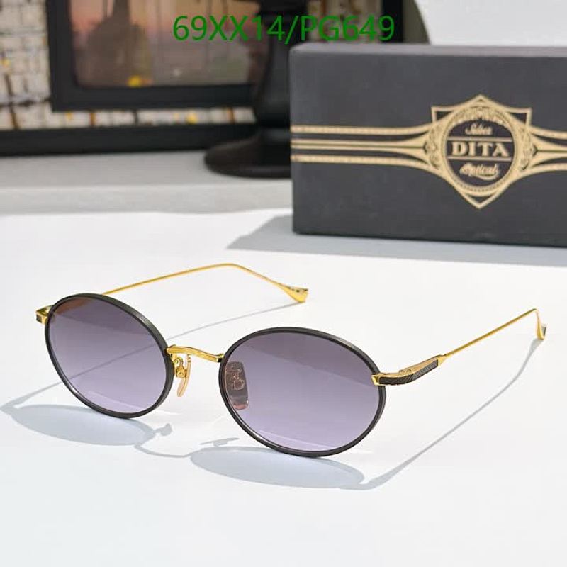 Dita PG649 Round Sunglasses | Gradient Lens, Gold Frame, 54-22-142