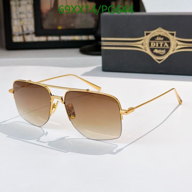Dita PG644 Gold Metal Frame Sunglasses Brown Gradient Lens 56-16-145