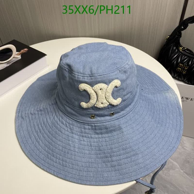 Celine Denim Bucket Hat with Triomphe Logo, Summer Fashion, PH211