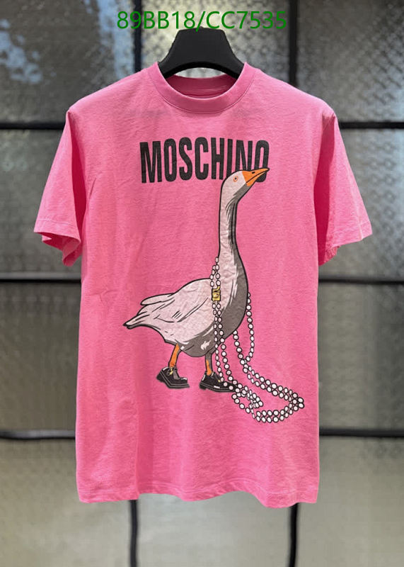Moschino Pink Cotton T-shirt with Goose Print, Stylish and Comfortable