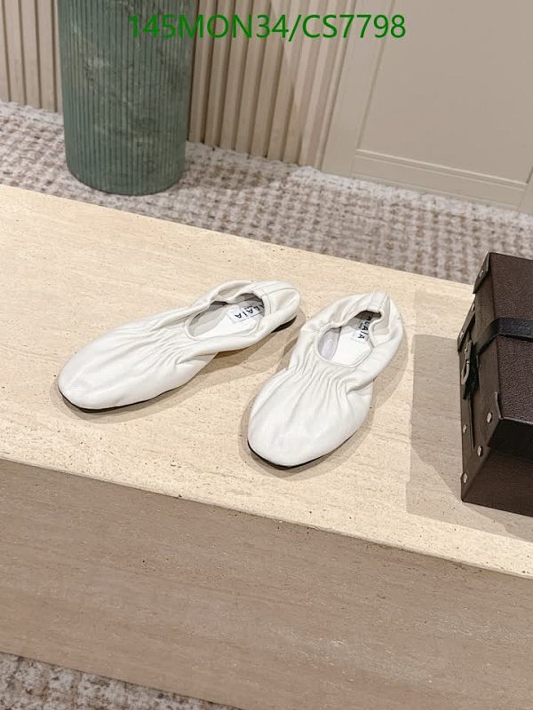 ALAIA Women's Leather Ballet Flats - Comfortable and Stylish Shoes, White