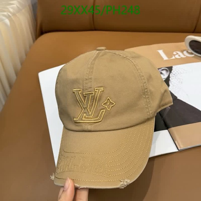 Louis Vuitton Embroidered Logo Baseball Cap, Adjustable Casual Hat for Men and Women