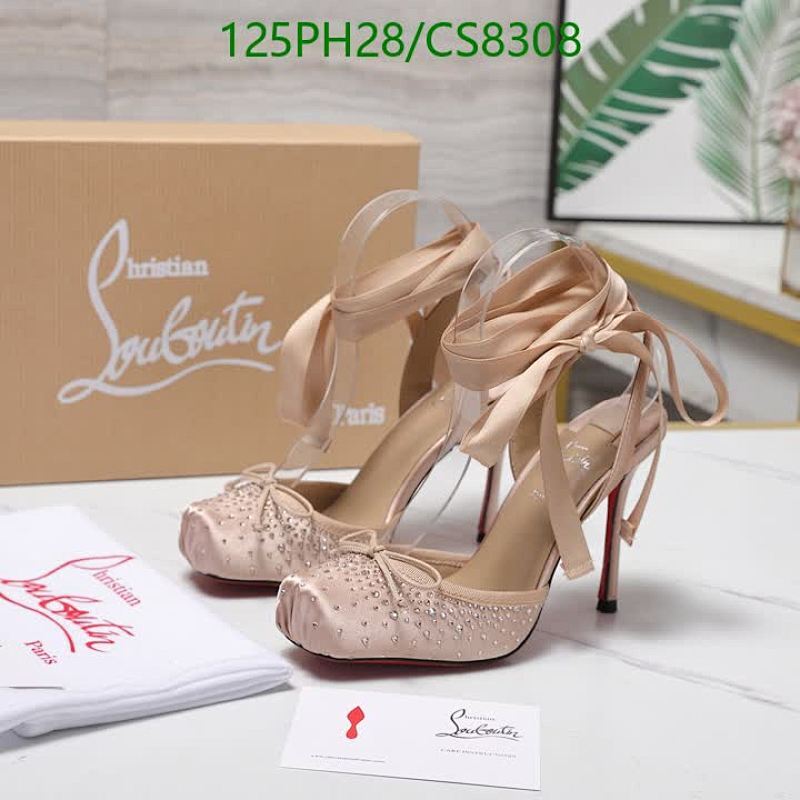 Christian Louboutin Women's Ankle Strap Heels Sheepskin Rhinestone Embellished