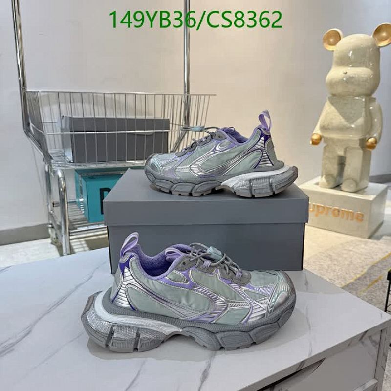 Balenciaga Women's Runner Sneakers Silver Purple Lace-Up Athletic Shoes