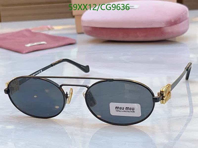 Miu Miu Oval Sunglasses Aviator Style Gold Accents 53-19-140