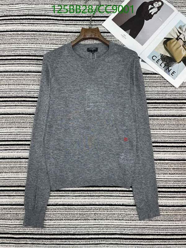 Chanel Women's Grey Cashmere V-Neck Sweater - Size S-L