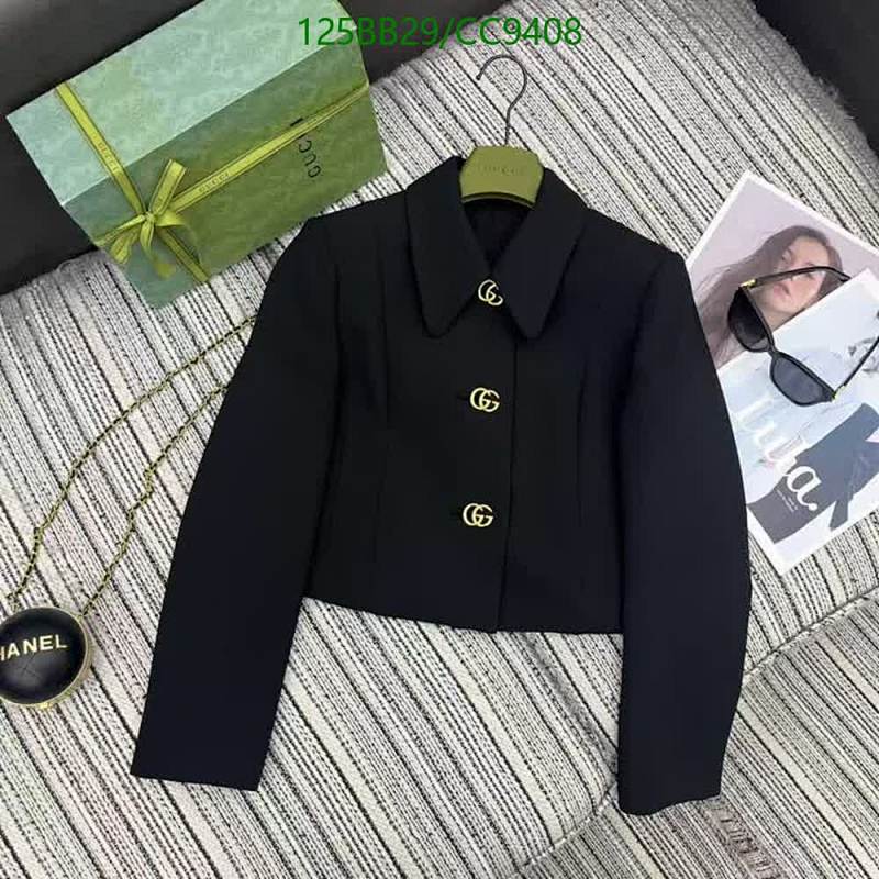 Gucci Black Cropped Jacket with GG Buttons