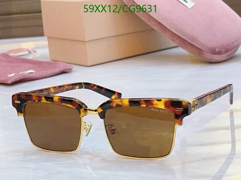 Miu Miu CG9631 Tortoiseshell & Gold Square Sunglasses Brown Lens 54-17-145