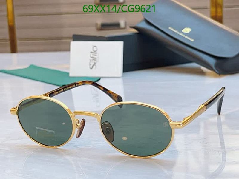 David Beckham Aviator Sunglasses CG9621 - Gold Frame, Green Lens